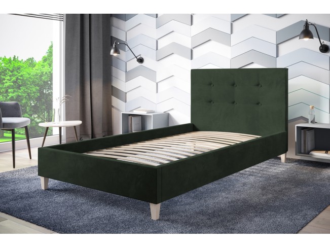 Łóżko tapicerowane Endo 120 Riviera 38 ciemny zielony