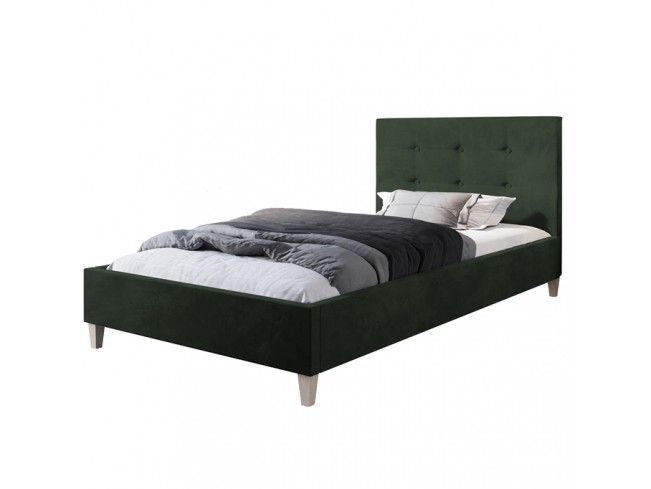Łóżko tapicerowane Endo 120 Riviera 38 ciemny zielony - widok z przodu