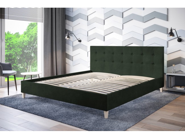 Łóżko tapicerowane Endo 160 Riviera 38 ciemny zielony