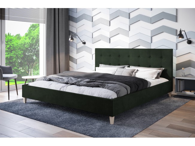 Łóżko tapicerowane Endo 180 Riviera 38 ciemny zielony