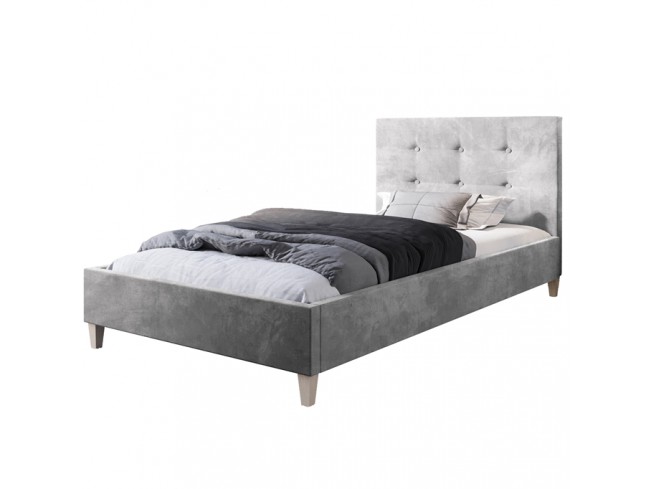 Łóżko tapicerowane Endo 80 Riviera 82 jasny szary - widok z przodu