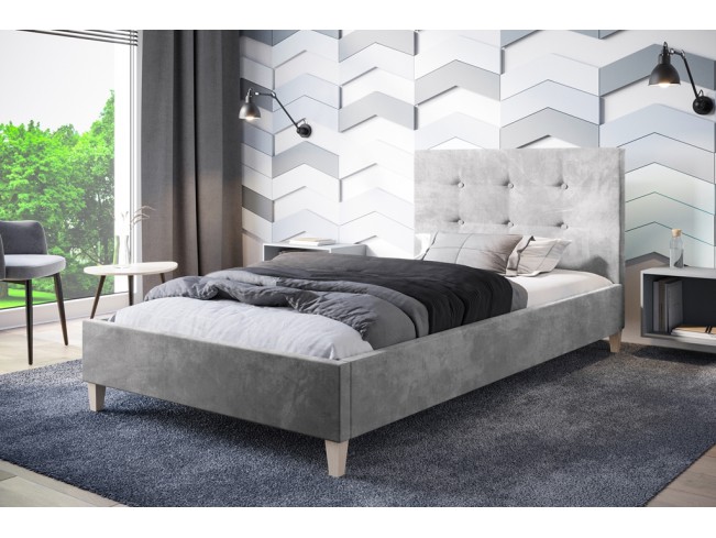 Łóżko tapicerowane Endo 90 Riviera 82 jasny szary