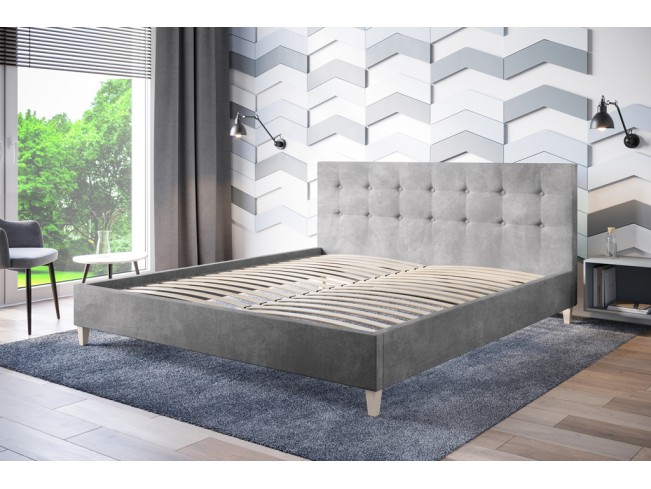 Łóżko tapicerowane Endo 160 Riviera 82 jasny szary