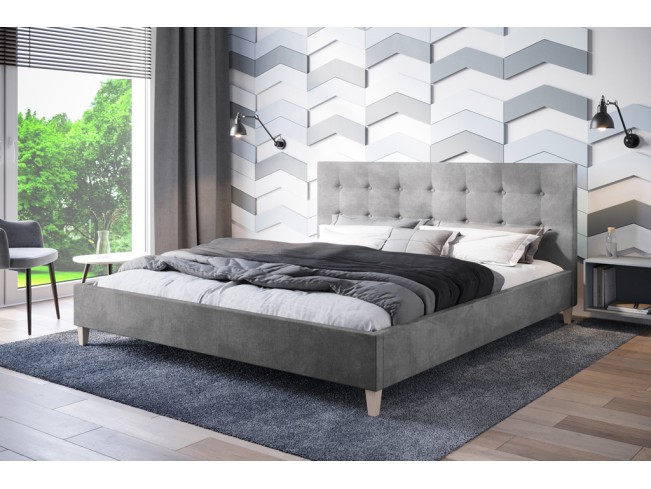Łóżko tapicerowane Endo 180 Riviera 82 jasny szary