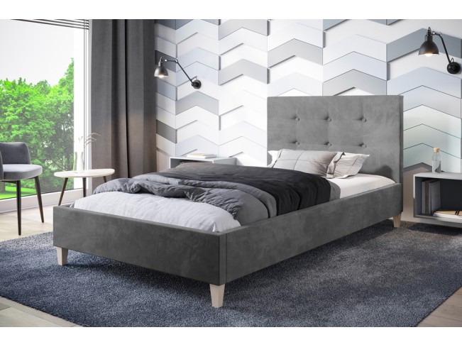 Łóżko tapicerowane Endo 120 Riviera 91 szary