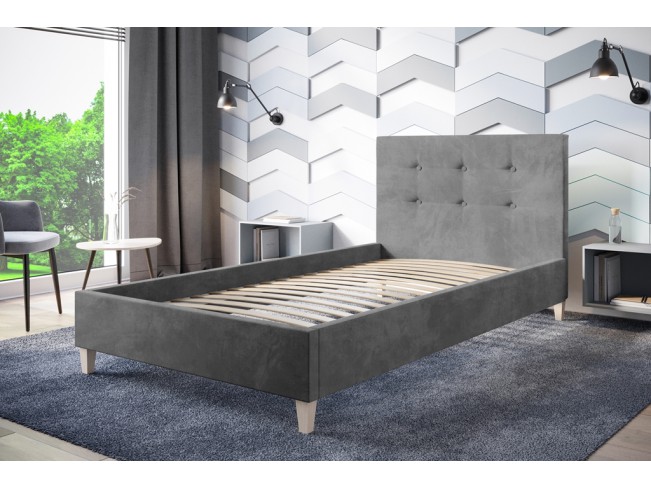Łóżko tapicerowane Endo 120 Riviera 91 szary