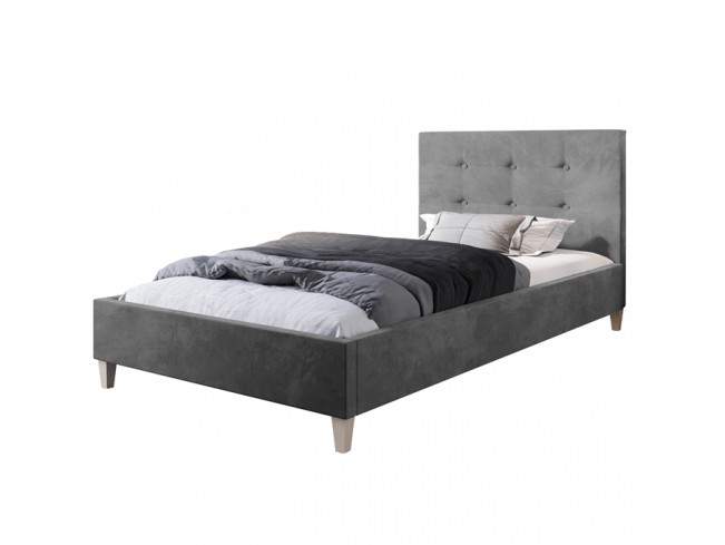 Łóżko tapicerowane Endo 120 Riviera 91 szary - widok z przodu