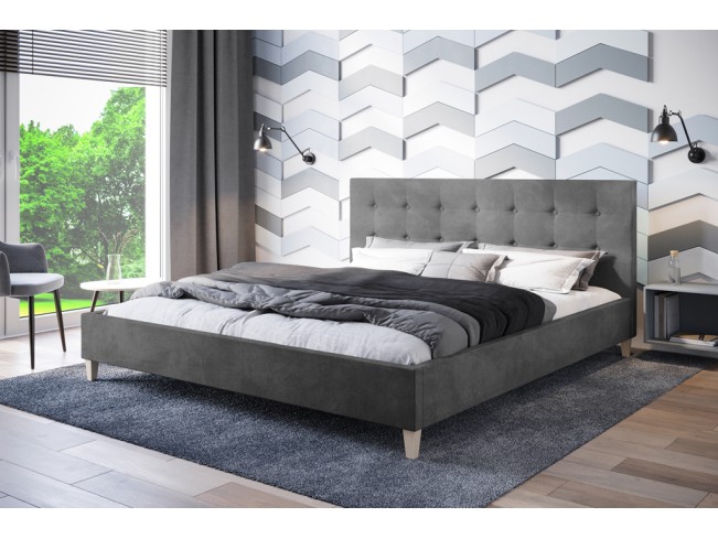 Łóżko tapicerowane Endo 160 Riviera 91 szary