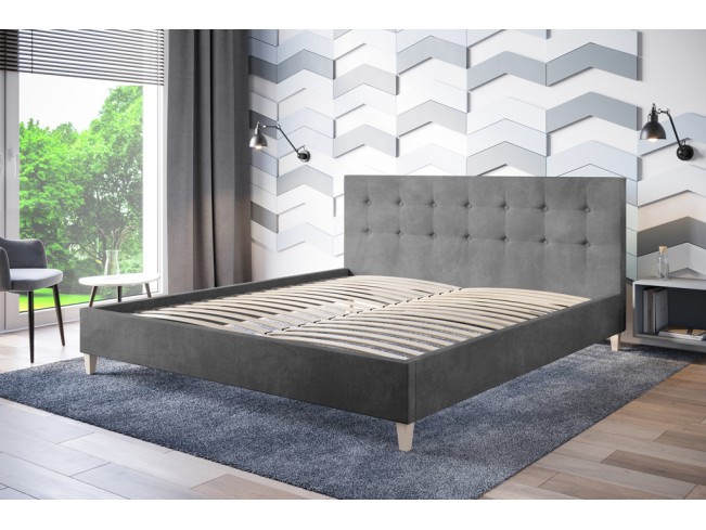 Łóżko tapicerowane Endo 180 Riviera 91 szary