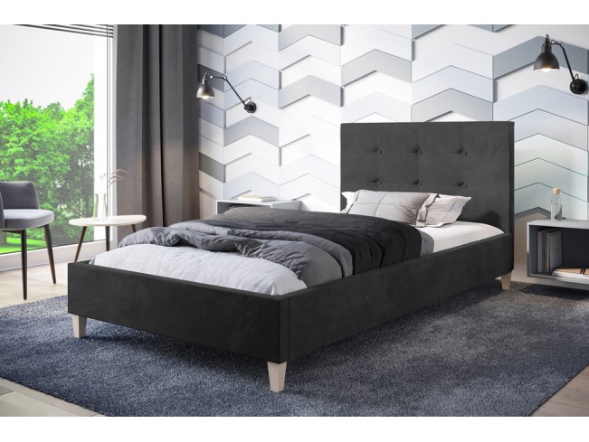 Łóżko tapicerowane Endo 120 Riviera 95 ciemny szary