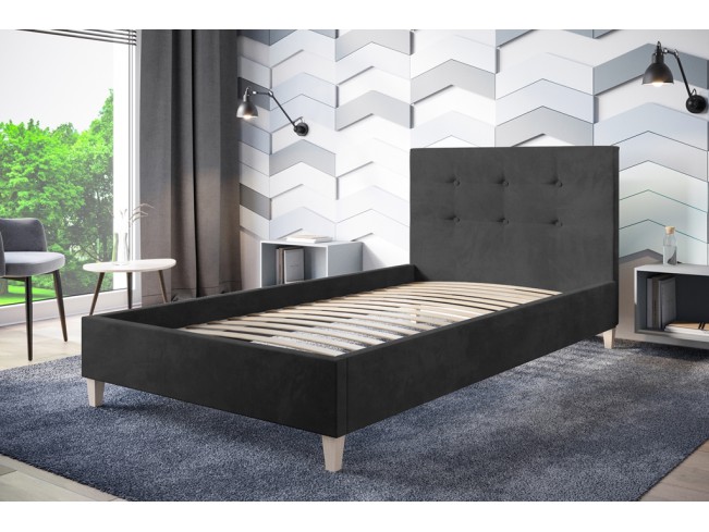 Łóżko tapicerowane Endo 120 Riviera 95 ciemny szary
