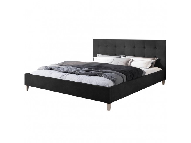 Łóżko tapicerowane Endo 140 Riviera 95 ciemny szary - widok z przodu