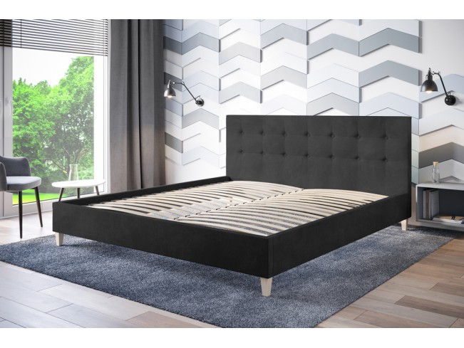 Łóżko tapicerowane Endo 140 Riviera 95 ciemny szary