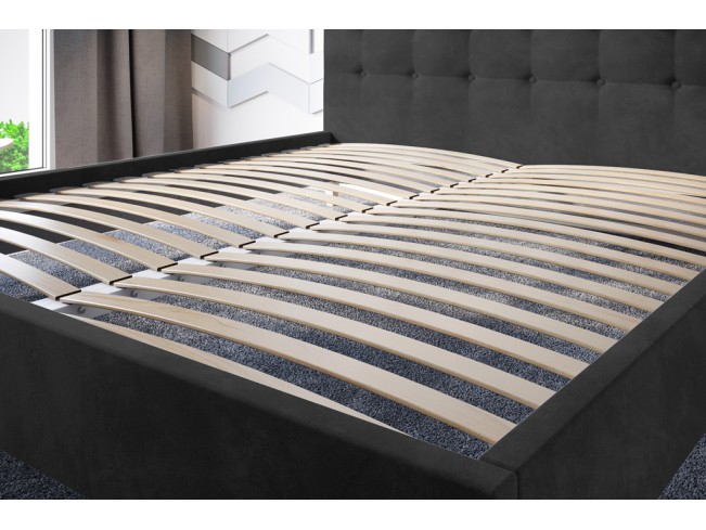 Łóżko tapicerowane Endo 180 Riviera 95 ciemny szary