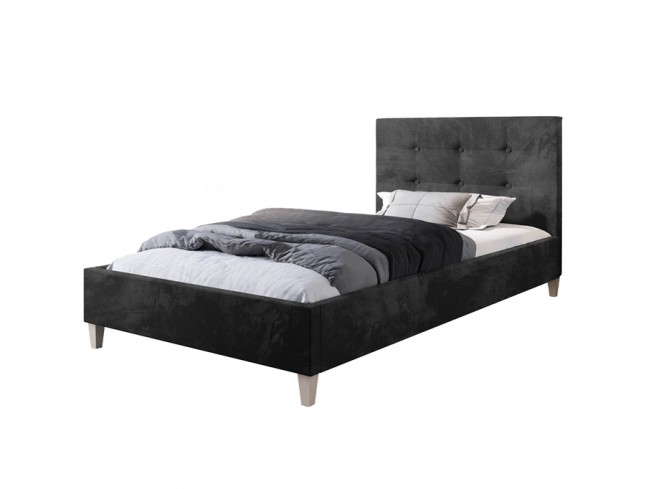 Łóżko tapicerowane Endo 90 Riviera 100 czarny - widok z przodu