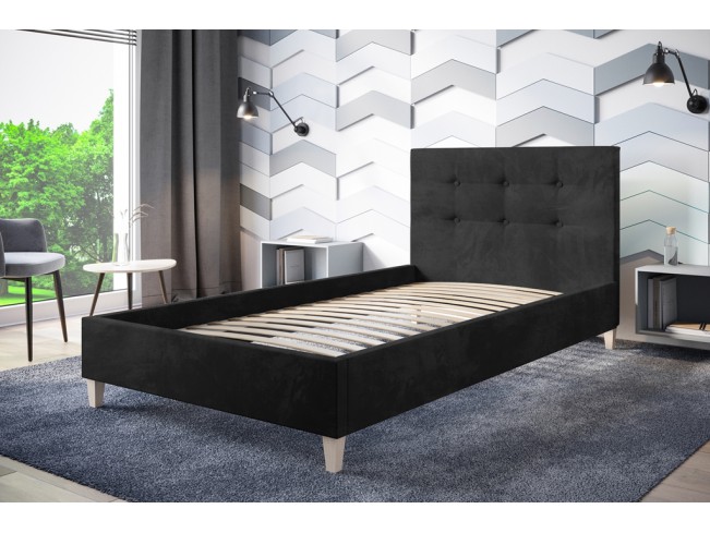 Łóżko tapicerowane Endo 120 Riviera 100 czarny
