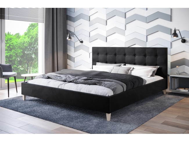 Łóżko tapicerowane Endo 140 Riviera 100 czarny