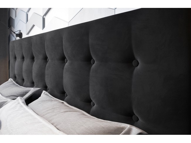 Łóżko tapicerowane Endo 140 Riviera 100 czarny