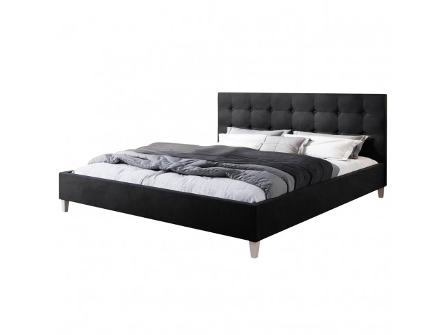 Łóżko tapicerowane Endo 160 Riviera 100 czarny - widok z przodu