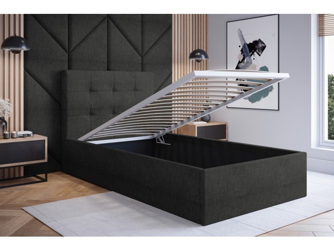 Łóżko tapicerowane Timo 80 Sawana 14 czarny