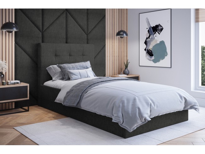 Łóżko tapicerowane Timo 120 Sawana 14 czarny