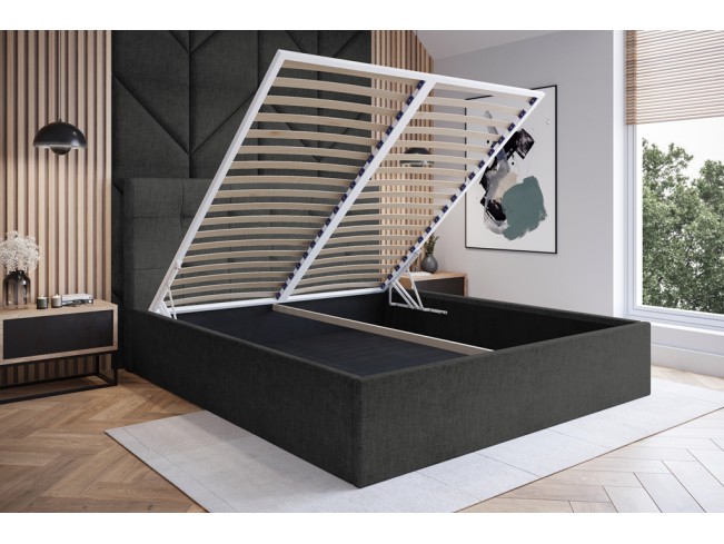 Łóżko tapicerowane Timo 140 Sawana 14 czarny