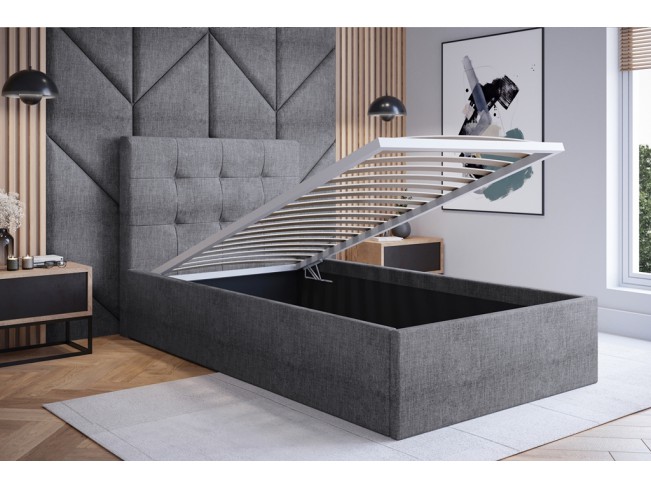 Łóżko tapicerowane Timo 90 Sawana 21 jasny szary