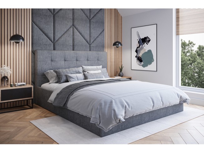 Łóżko tapicerowane Timo 160 Sawana 21 jasny szary