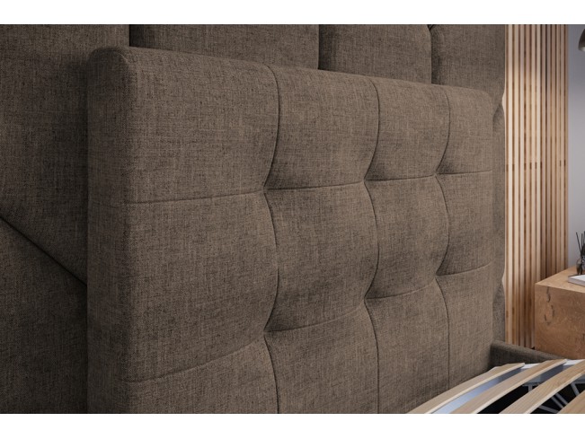 Łóżko tapicerowane Timo 80 Sawana 25 ciepły brąz