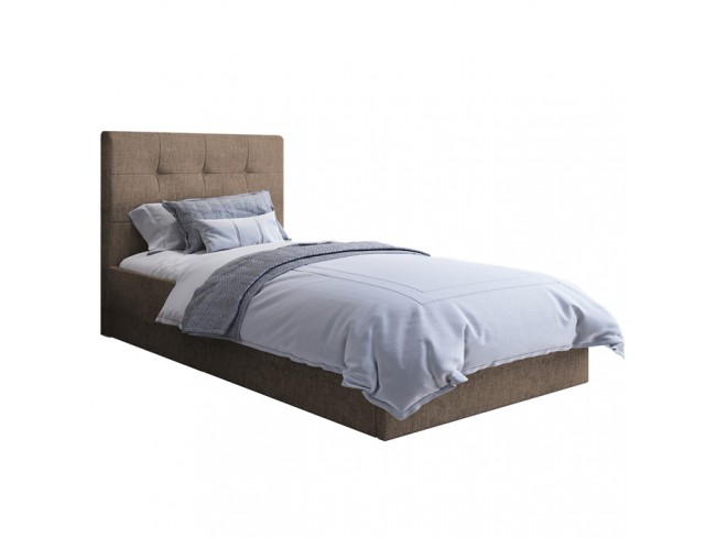 Łóżko tapicerowane Timo 90 Sawana 25 ciepły brąz - widok frontu