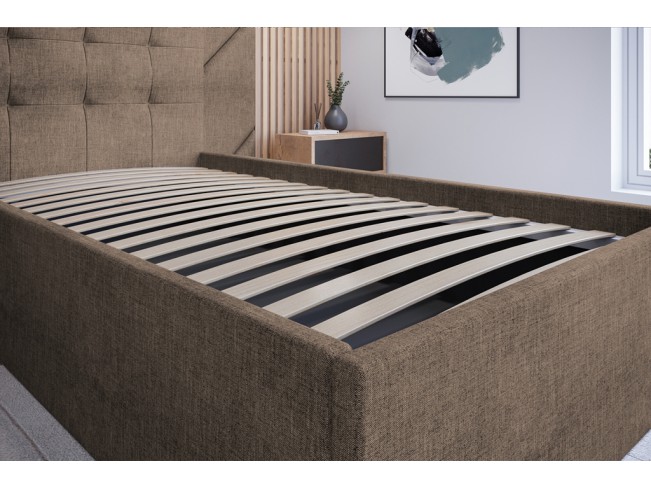 Łóżko tapicerowane Timo 120 Sawana 25 ciepły brąz