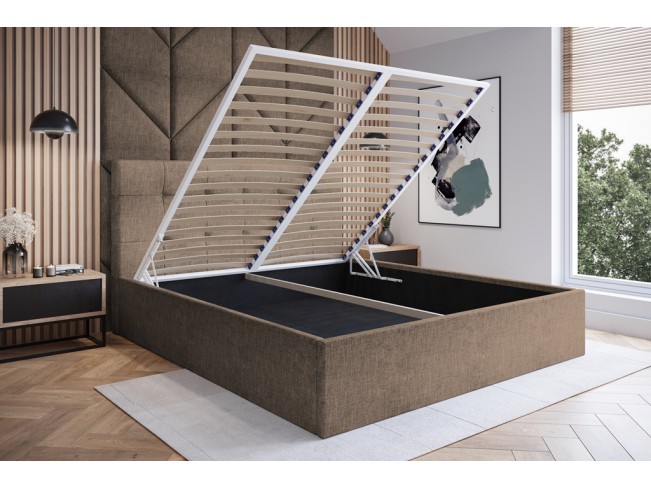 Łóżko tapicerowane Timo 160 Sawana 25 ciepły brąz