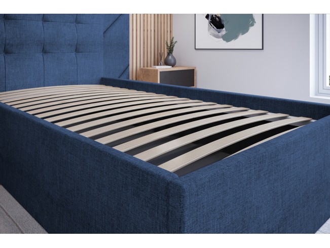 Łóżko tapicerowane Timo 90 Sawana 80 niebieski jeans