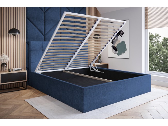 Łóżko tapicerowane Timo 140 Sawana 80 niebieski jeans
