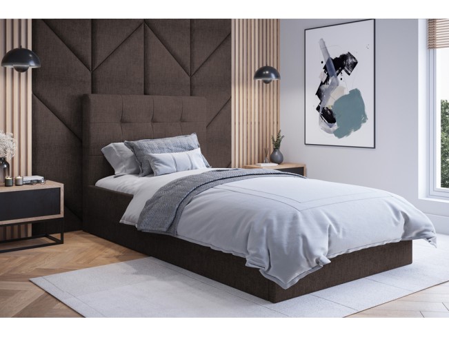 Łóżko tapicerowane Timo 80 Inari 24 mleczna czekolada