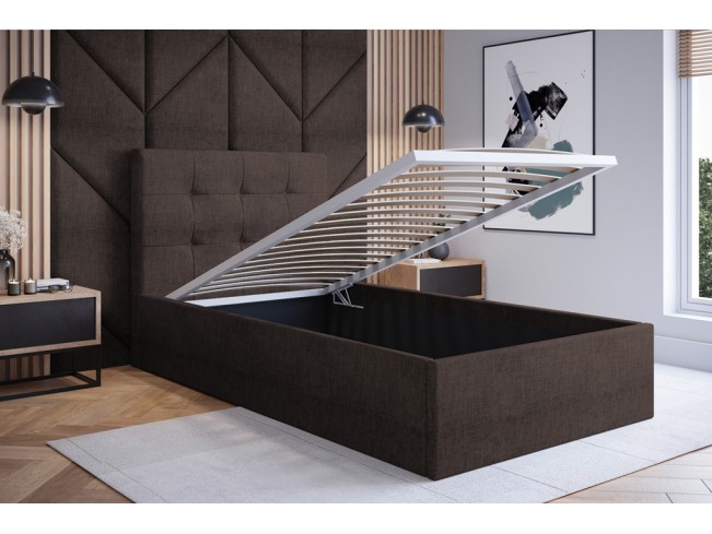 Łóżko tapicerowane Timo 120 Inari 24 mleczna czekolada