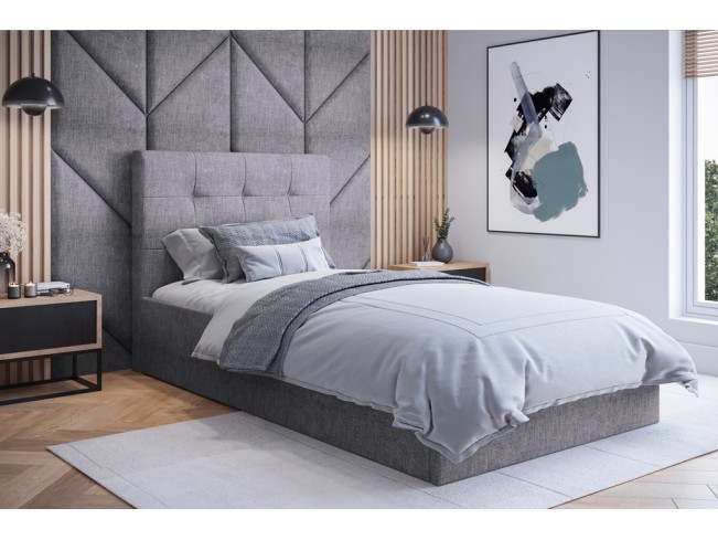 Łóżko tapicerowane Timo 90 Inari 91 jasny szary