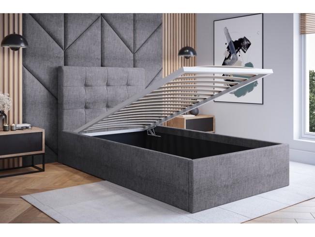 Łóżko tapicerowane Timo 120 Inari 91 jasny szary