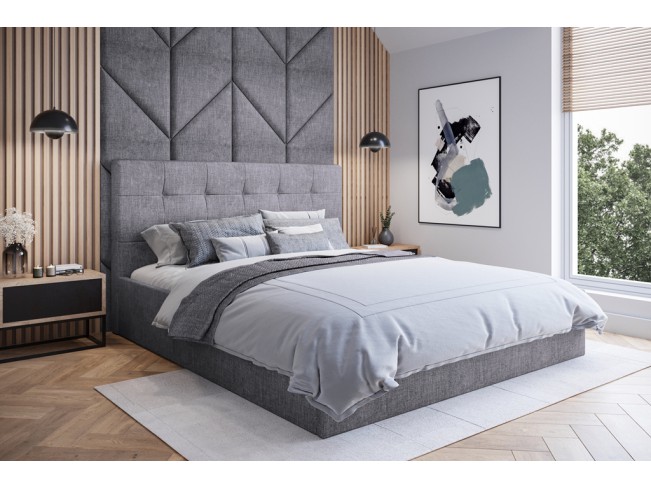 Łóżko tapicerowane Timo 180 Inari 91 jasny szary