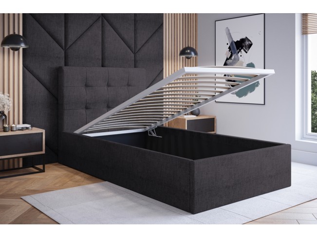 Łóżko tapicerowane Timo 80 Inari 96 ciemny szary