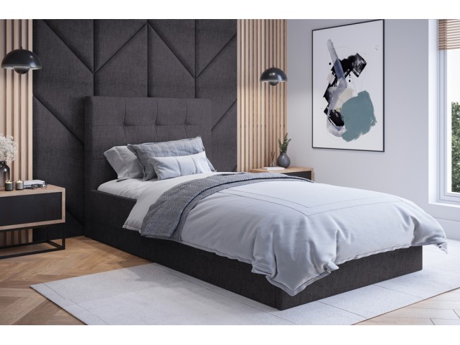 Łóżko tapicerowane Timo 90 Inari 96 ciemny szary