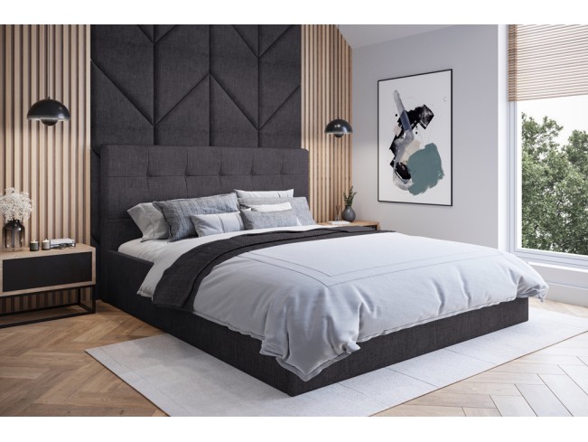 Łóżko tapicerowane Timo 160 Inari 96 ciemny szary