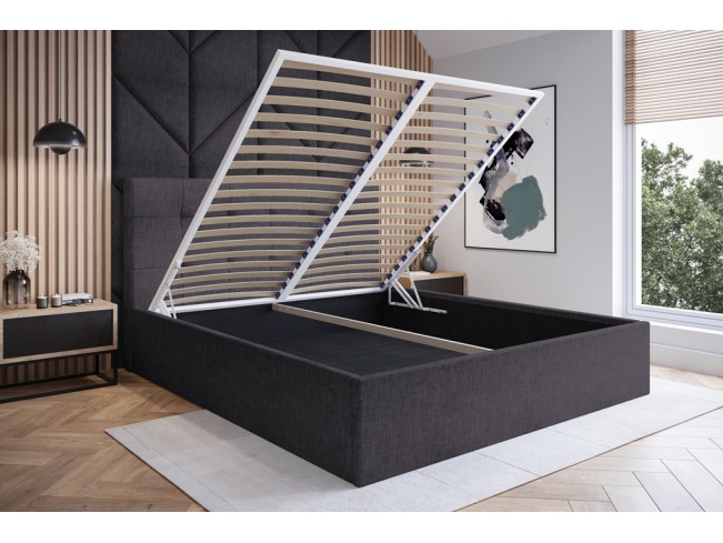 Łóżko tapicerowane Timo 160 Inari 96 ciemny szary