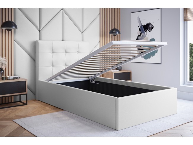 Łóżko tapicerowane Timo 80 Madryt 920 biały