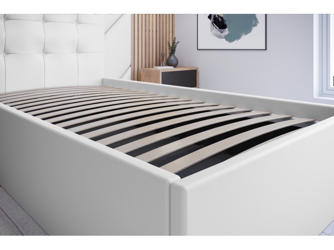 Łóżko tapicerowane Timo 120 Madryt 920 biały