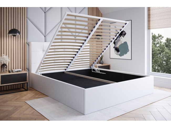 Łóżko tapicerowane Timo 140 Madryt 920 biały