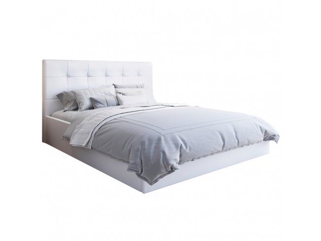 Łóżko tapicerowane Timo 160 Madryt 920 biały - widok z przodu