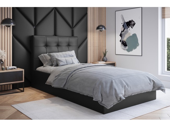 Łóżko tapicerowane Timo 120 Madryt 9100 czarny