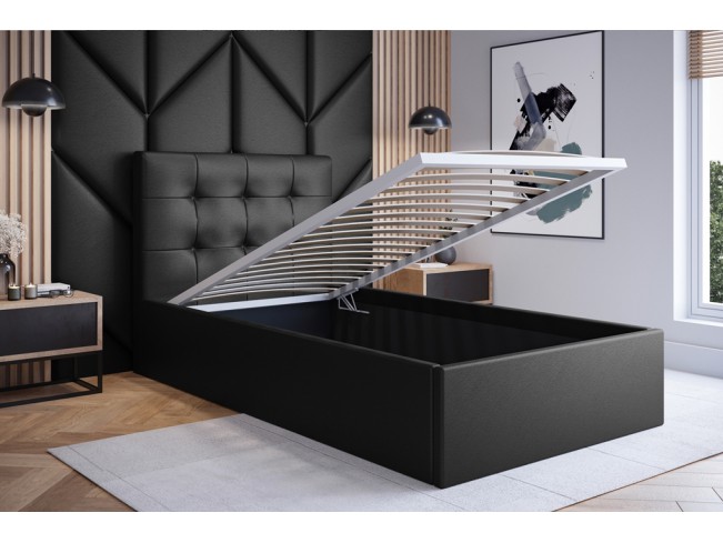 Łóżko tapicerowane Timo 120 Madryt 9100 czarny