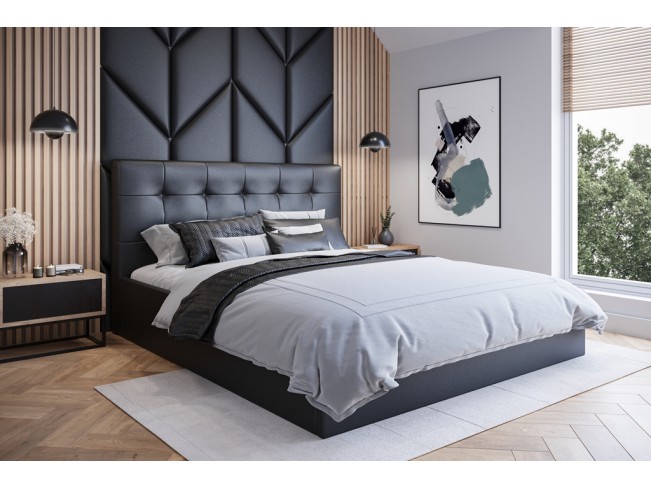 Łóżko tapicerowane Timo 160 Madryt 9100 czarny
